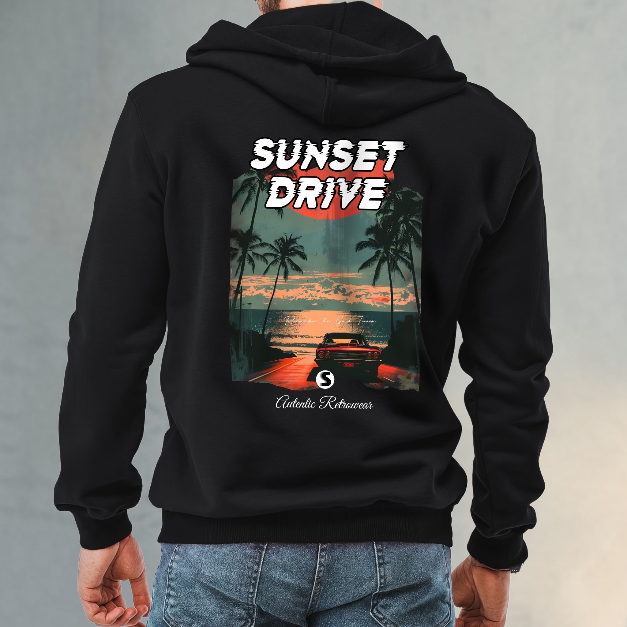 Sunset Drive Retro Premium Hoodie